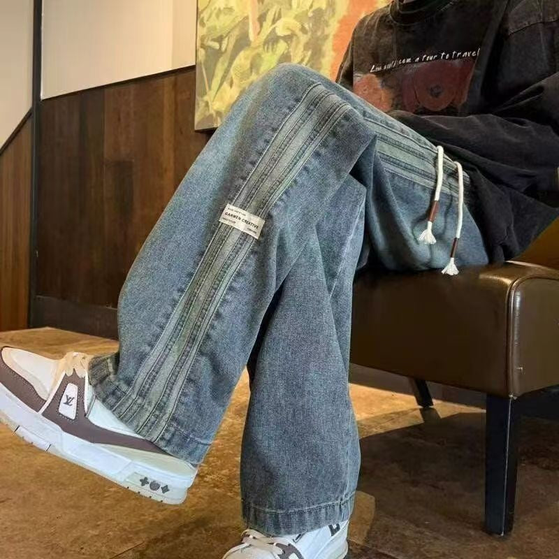 Elastic waist baggy jeans