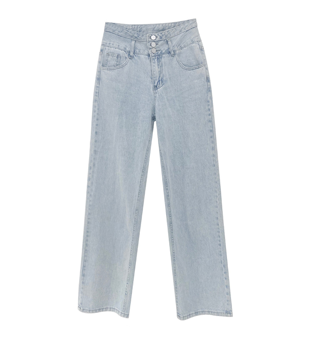 Womens High Waist Wide Leg Jeans