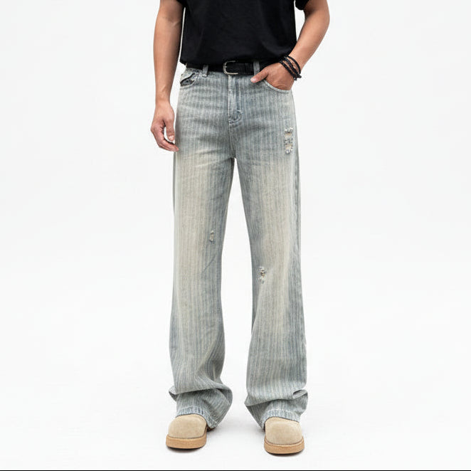 Men's Premium Denim Baggy Fit Washed Jeans