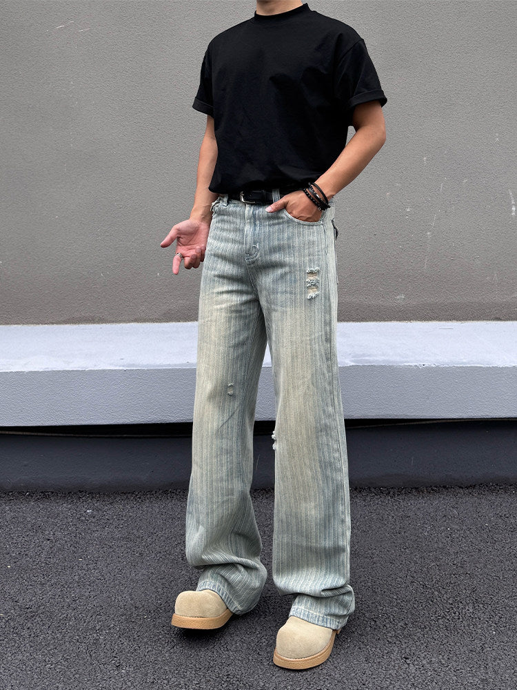 Men's Premium Denim Baggy Fit Washed Jeans