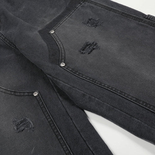 Men's Distressed Cargo Baggy Jeans – Vintage Wash