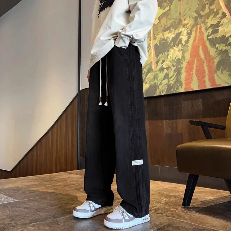 Elastic waist baggy jeans