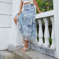 Floral Denim Skirt + Belt