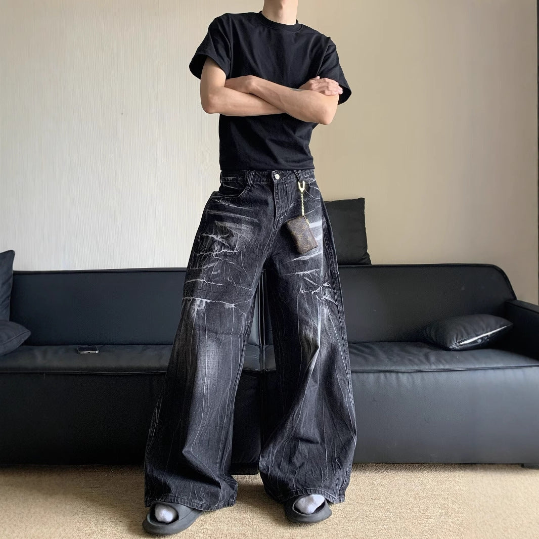 Men's Wide Leg Distressed jeans
