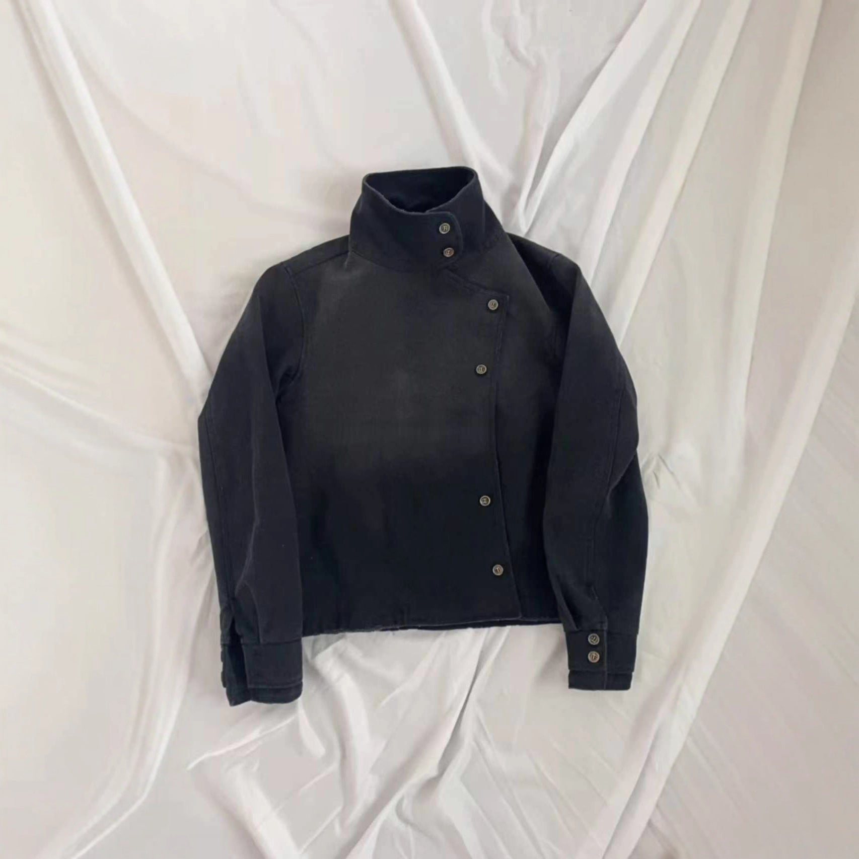 Women's custom heavyweight washed denim jacket