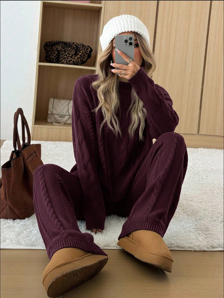Women's Twisted Pattern Wide-Leg Tracksuit