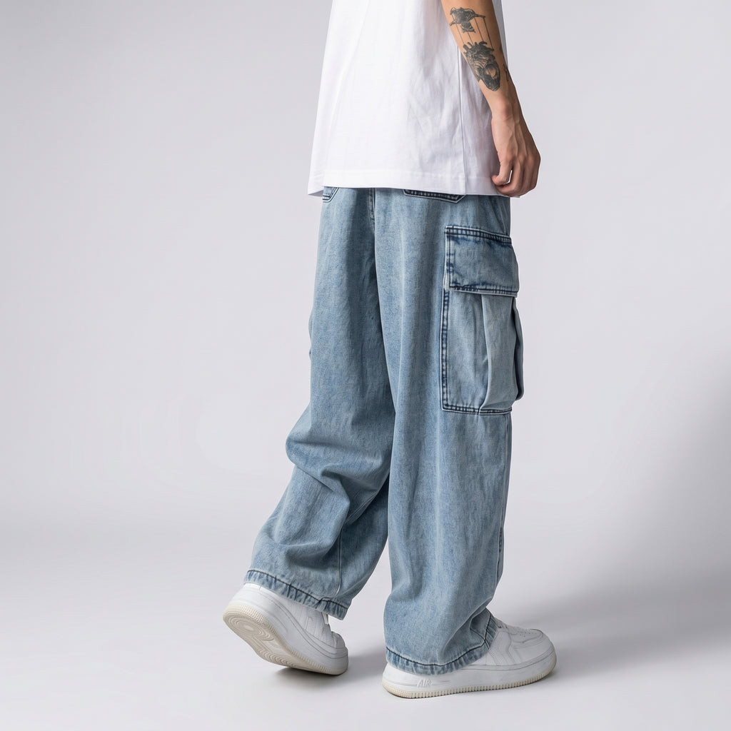 Men's Washed Utility Denim Cargo