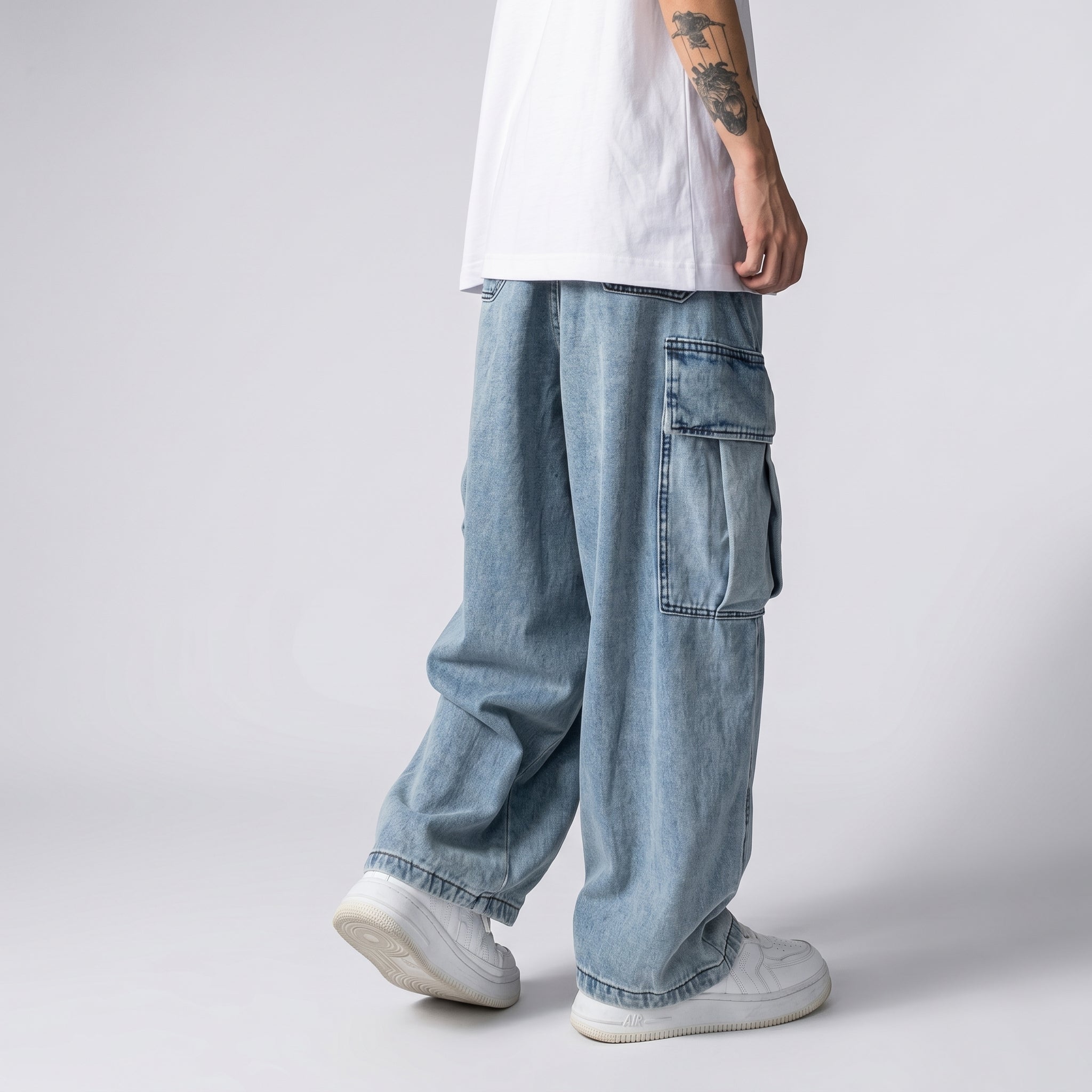 Men's Washed Utility Denim Cargo