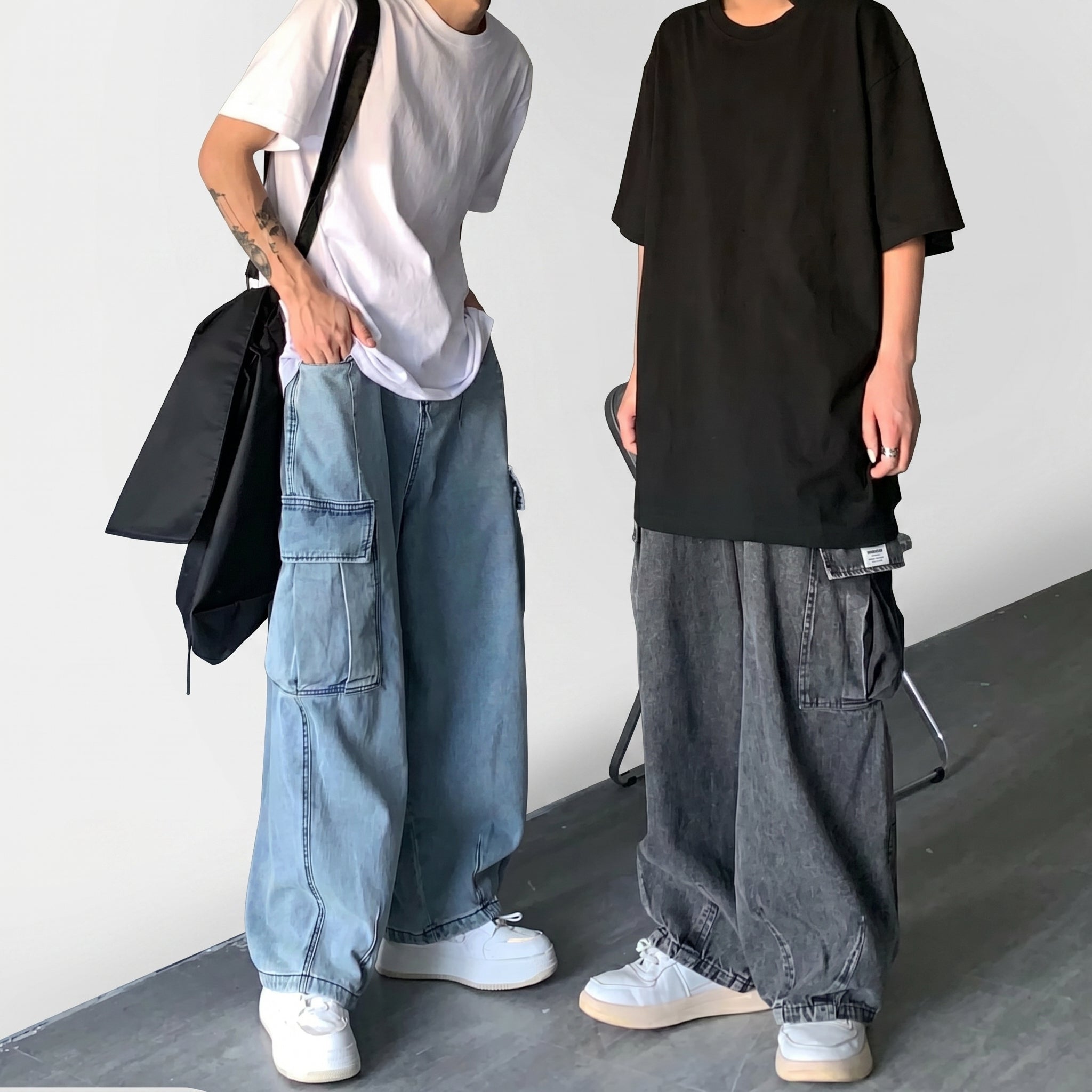 Men's Washed Utility Denim Cargo
