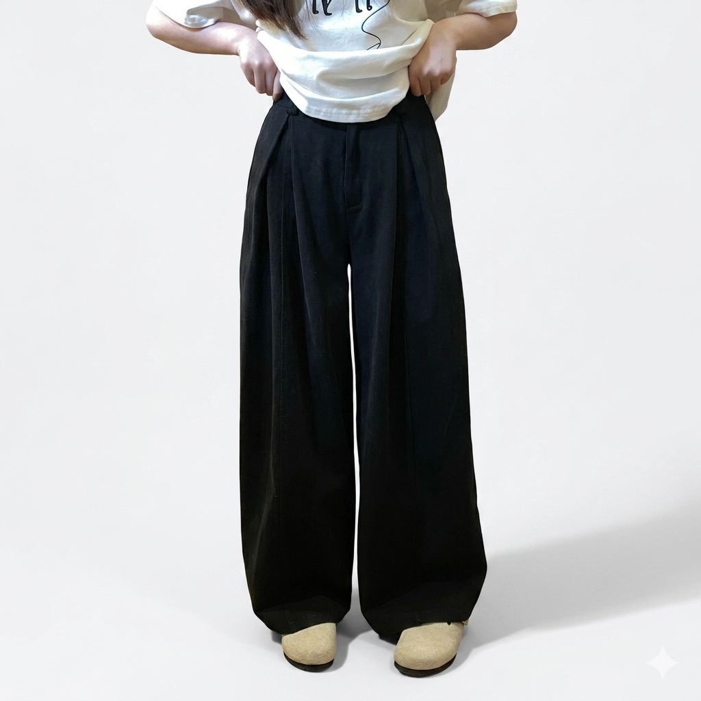 Women's Wide Leg 100% Cotton Trousers