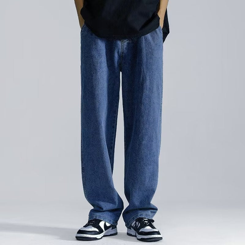 straight leg loose fit men's jeans