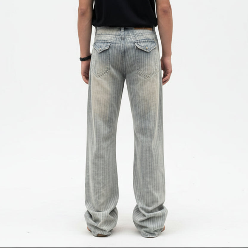 Men's Premium Denim Baggy Fit Washed Jeans