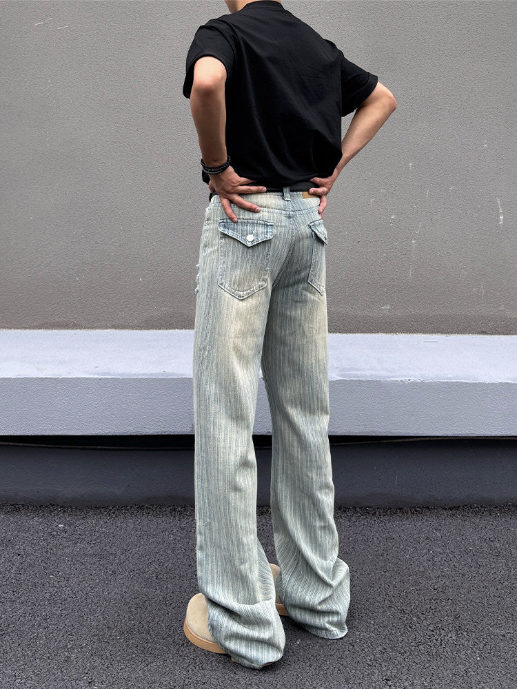 Men's Premium Denim Baggy Fit Washed Jeans