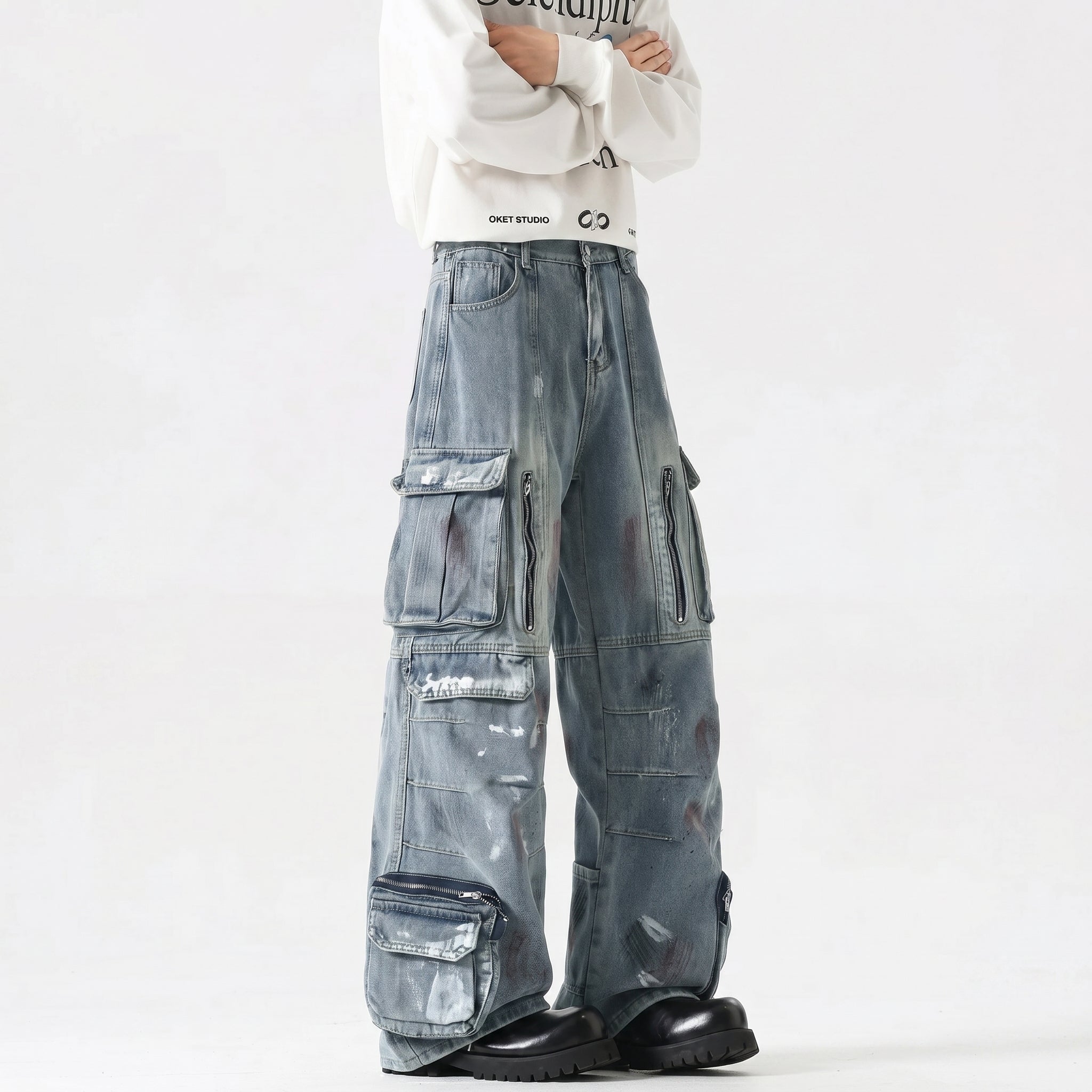 Men's Distressed Utility Denim
