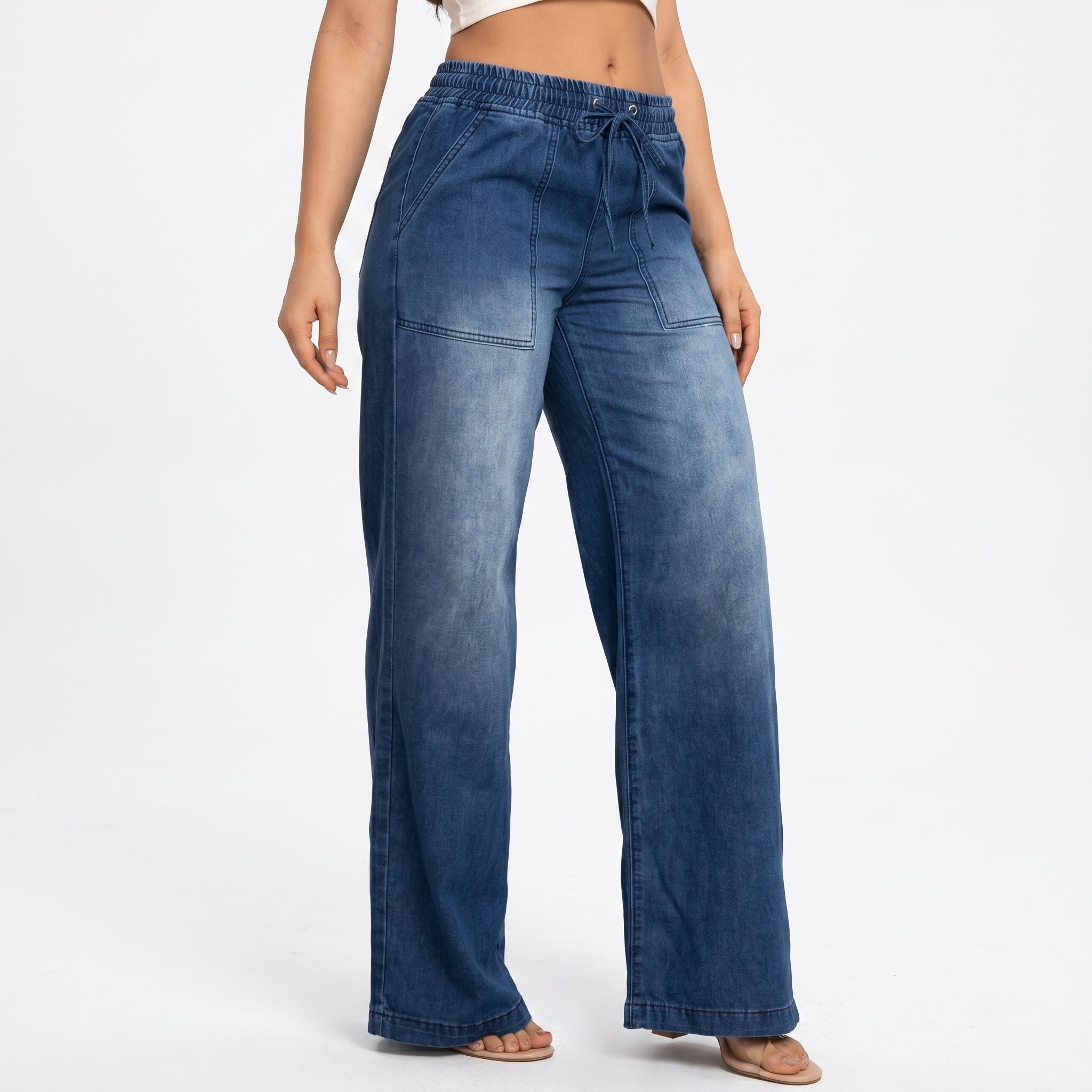 Women's Lace up Straight Denim