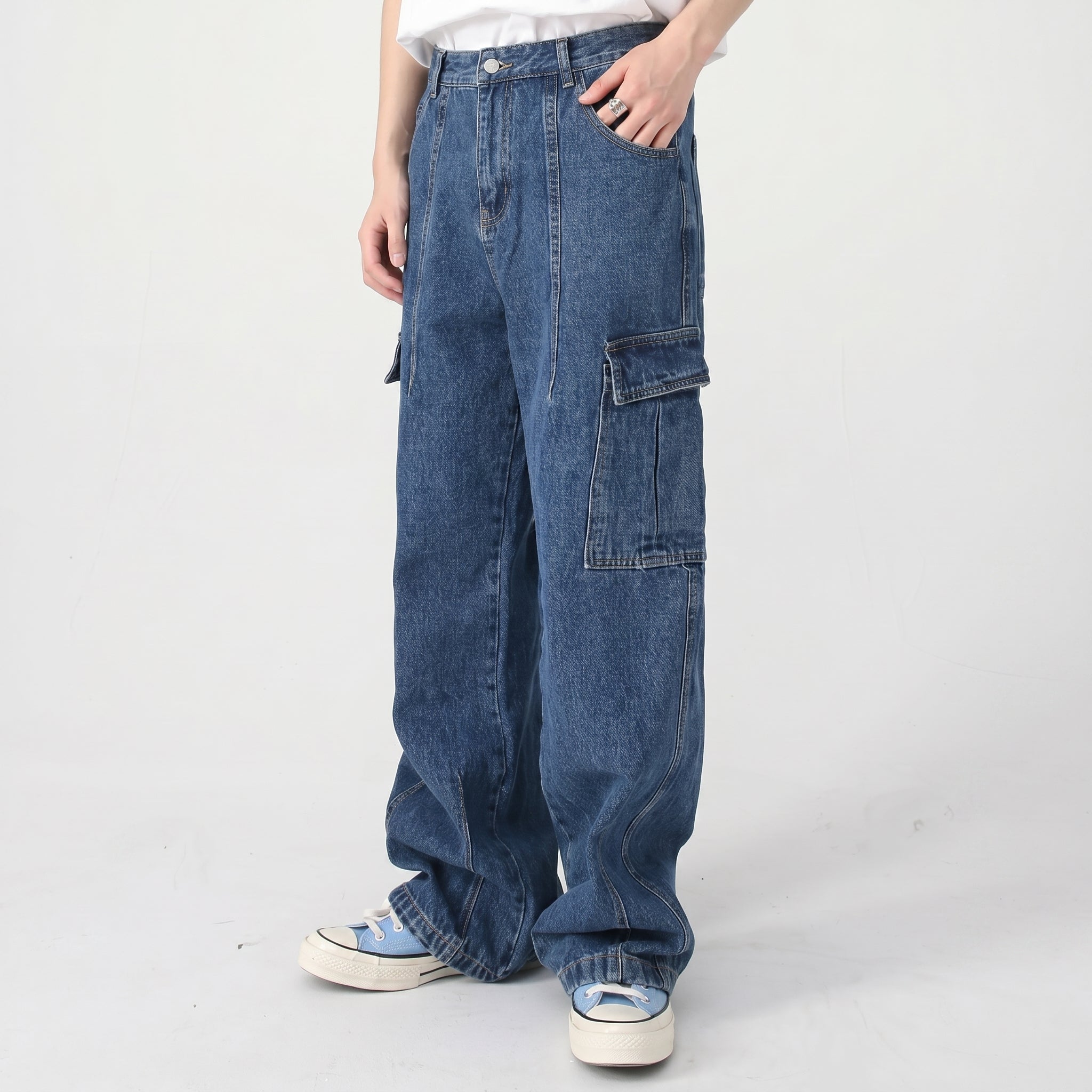 Men's Washed Utility Denim Cargo