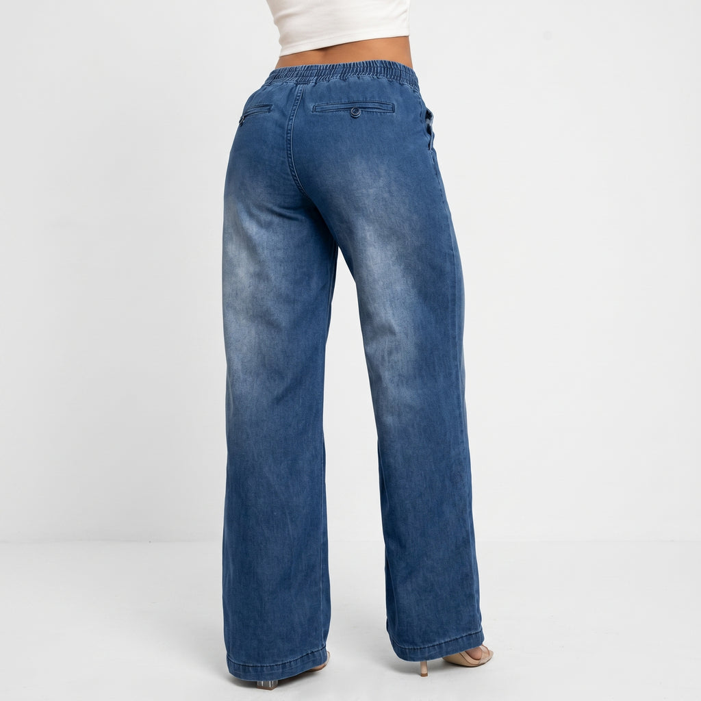Women's Lace up Straight Denim