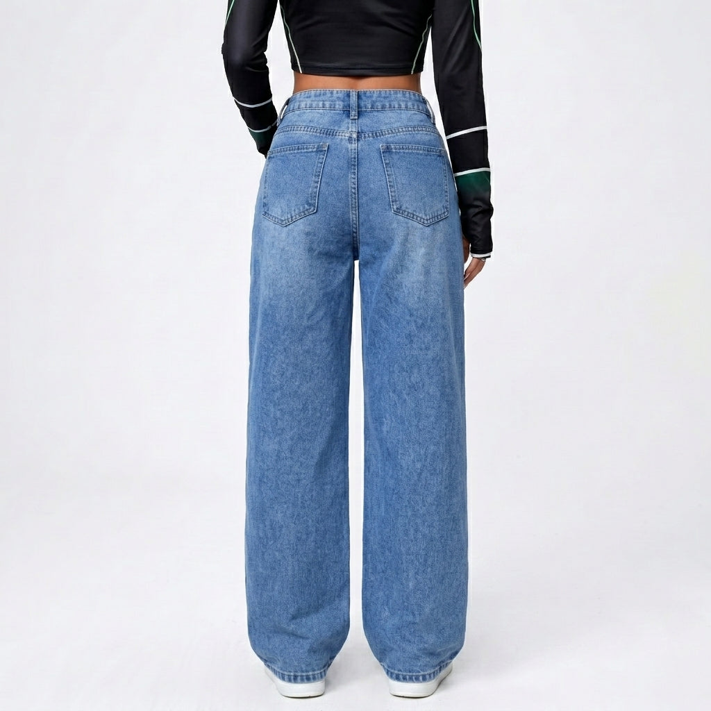 Women's High Rise Straight Denim Jeans