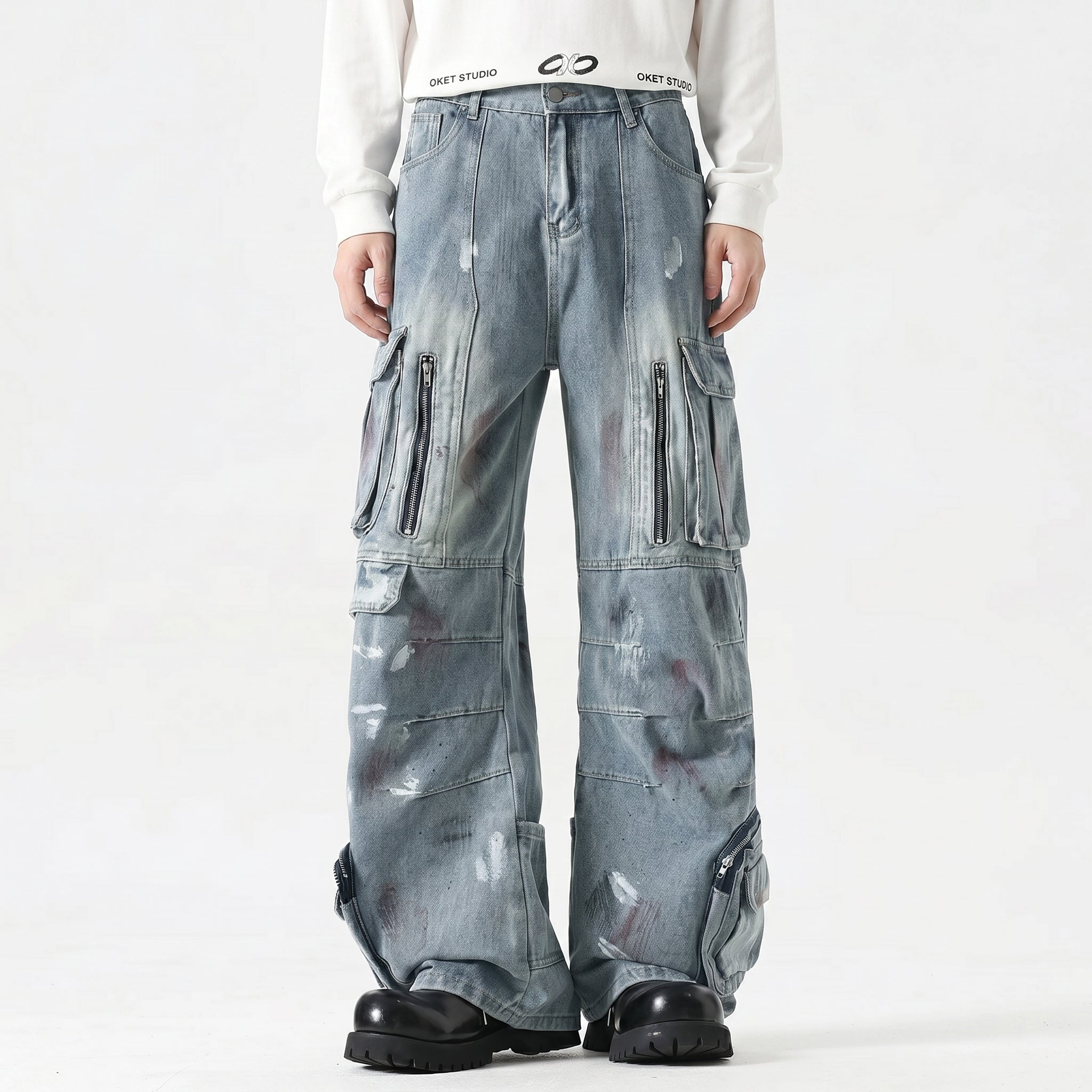 Men's Distressed Utility Denim
