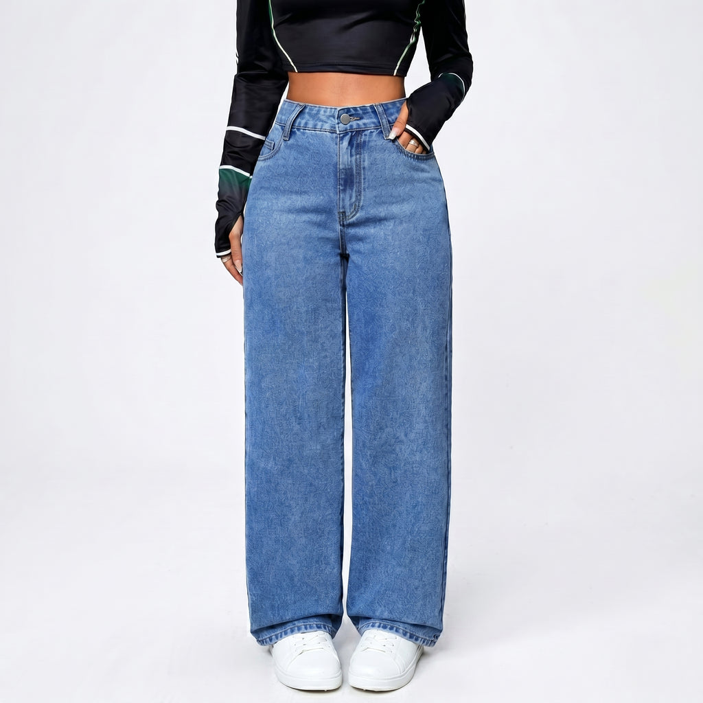 Women's High Rise Straight Denim Jeans